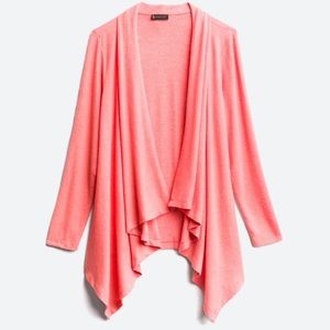 Bobeau Wallace Brushed Cardigan in coral